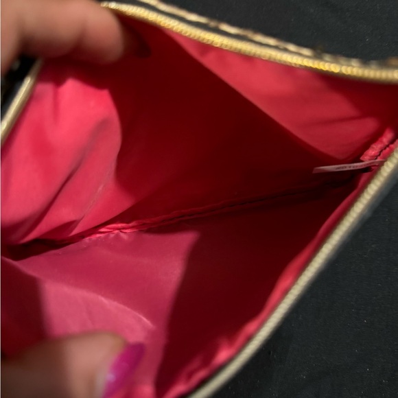 Soft Gold Sequin Make up Bag with vegan leather back & tassel - Picture 3 of 3